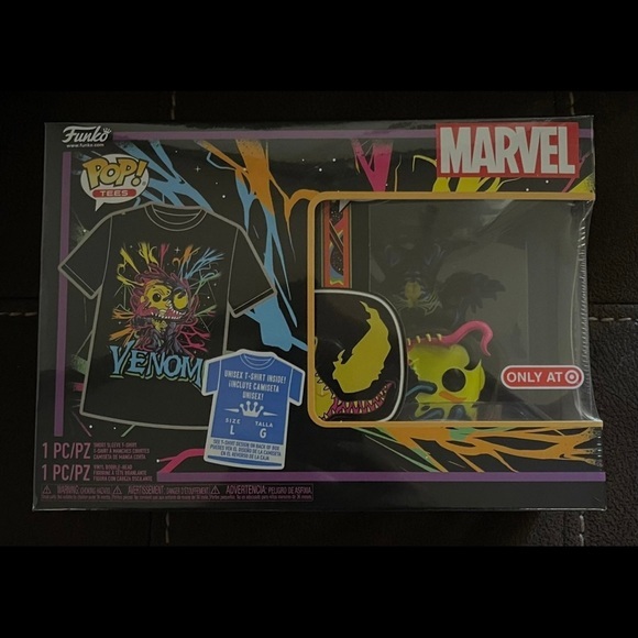 Funko Other - RARE SEALED Factory Error Funko Pop Venom Blacklight & Tee Bundle - Upside Down